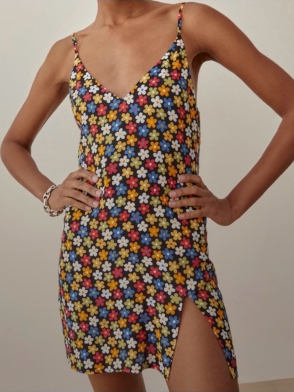 Reformation Marlowe Floral Slip Mini Dress in Danica